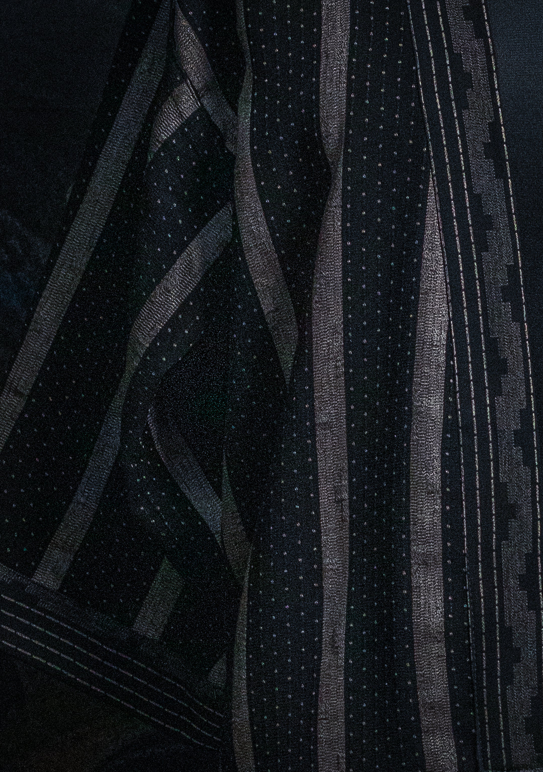 Open Kimono / Indonesian Woven Super Black Reversible - TRIBAL TRAILS